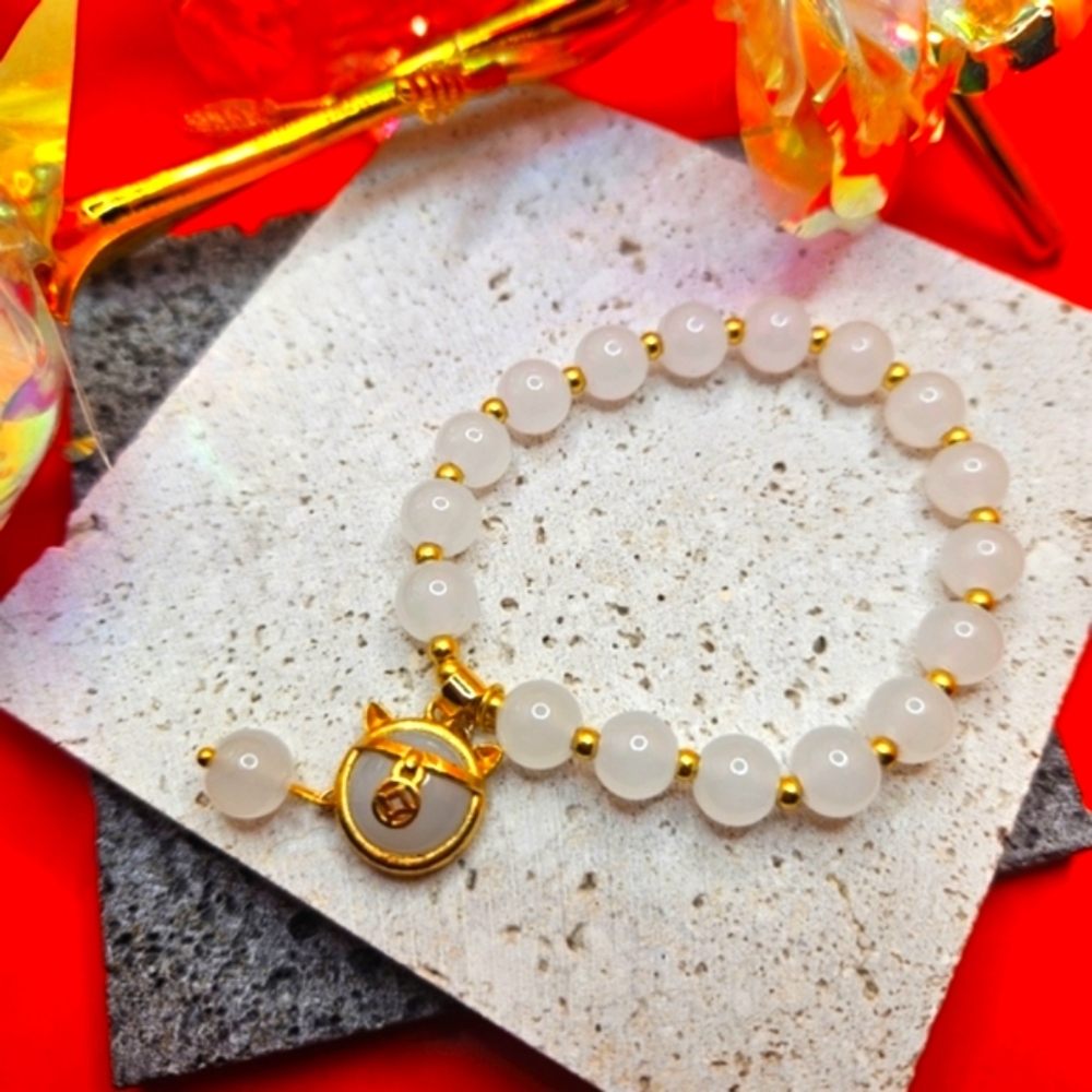 Adorned Charm Opal Beaded Bracelet